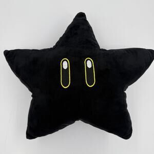 Super Mario Super Star Black Stuffed Toy Plush Doll 12"